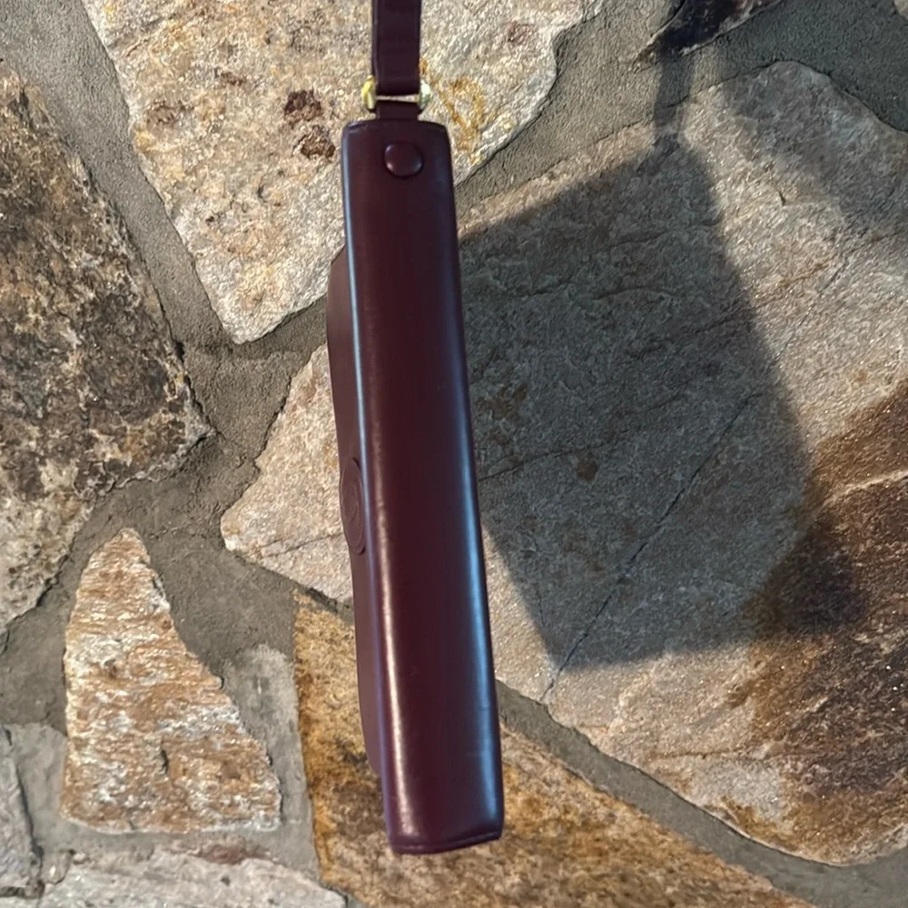 Authentic Cartier Burgundy Leather Clutch with Gold Accents - Picture 6 of 17